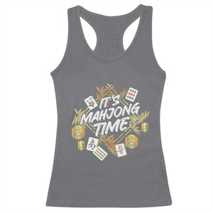 It's Mahjong Time Gambling Chinese Game Racerback Tank Top TS09 Charcoal Print Your Wear