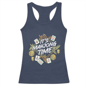 It's Mahjong Time Gambling Chinese Game Racerback Tank Top TS09 Navy Print Your Wear