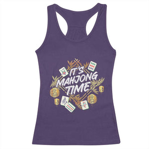 It's Mahjong Time Gambling Chinese Game Racerback Tank Top TS09 Purple Print Your Wear