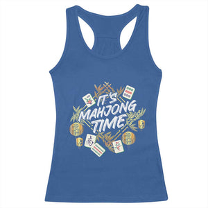 It's Mahjong Time Gambling Chinese Game Racerback Tank Top TS09 Royal Blue Print Your Wear