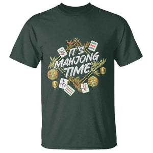 It's Mahjong Time Gambling Chinese Game T Shirt TS09 Dark Forest Green Print Your Wear