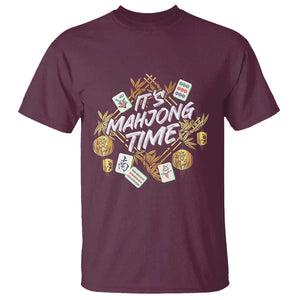 It's Mahjong Time Gambling Chinese Game T Shirt TS09 Maroon Print Your Wear