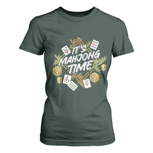 It's Mahjong Time Gambling Chinese Game T Shirt For Women TS09 Dark Forest Green Print Your Wear