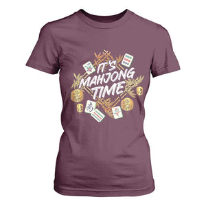 It's Mahjong Time Gambling Chinese Game T Shirt For Women TS09 Maroon Print Your Wear