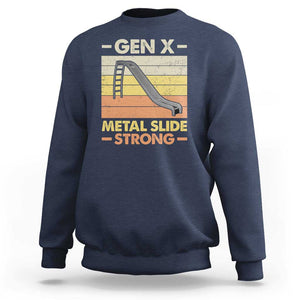 Funny Gen X Sweatshirt Metal Slide Strong Retro TS09 Navy Print Your Wear