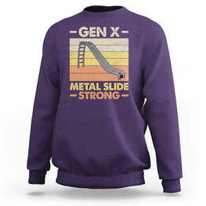 Funny Gen X Sweatshirt Metal Slide Strong Retro TS09 Purple Print Your Wear