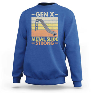 Funny Gen X Sweatshirt Metal Slide Strong Retro TS09 Royal Blue Print Your Wear