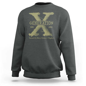 Gen X Sweatshirt Raised On Hose Water And Neglect TS09 Dark Heather Print Your Wear