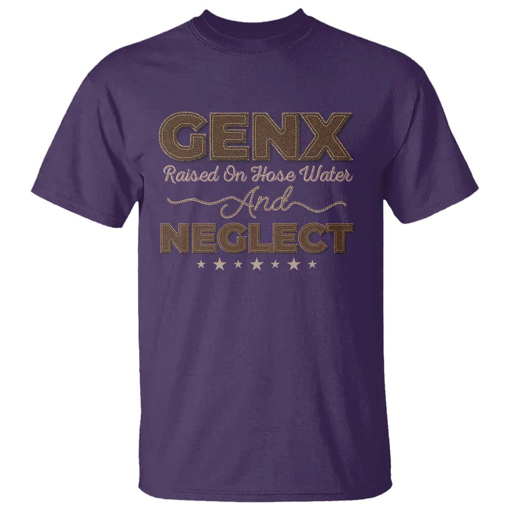 Gen X T Shirt Raised On Hose Water And Neglect TS09 Purple Print Your Wear