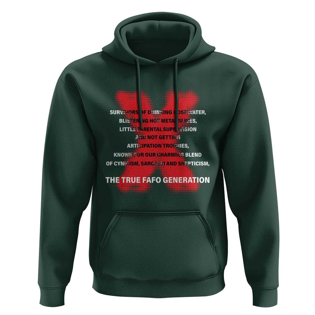 Gen X Hoodie The True Fafo Generation TS09 Dark Forest Green Print Your Wear
