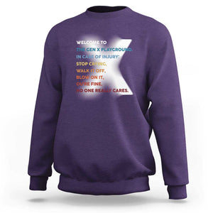 Funny Welcome To The Gen X Playground Sweatshirt TS09 Purple Print Your Wear