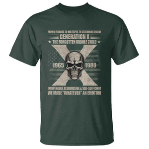 Gen X The Forgotten Middle Child T Shirt TS09 Dark Forest Green Print Your Wear