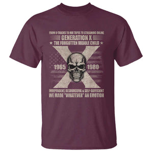 Gen X The Forgotten Middle Child T Shirt TS09 Maroon Print Your Wear