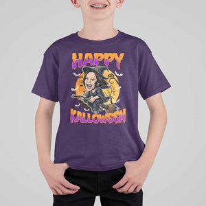 Funny Kamala Halloween T Shirt For Kid Happy Kalloween Harris Witch TS09 Purple Print Your Wear