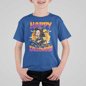 Funny Kamala Halloween T Shirt For Kid Happy Kalloween Harris Witch TS09 Royal Blue Print Your Wear