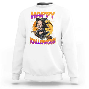 Funny Kamala Halloween Sweatshirt Happy Kalloween Harris Witch TS09 White Print Your Wear