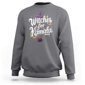 Witches For Kamala Sweatshirt Harris US President 2024 Halloween TS09 Charcoal Print Your Wear