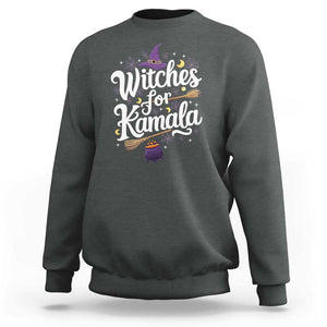 Witches For Kamala Sweatshirt Harris US President 2024 Halloween TS09 Dark Heather Print Your Wear