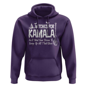 Funny Witches For Kamala Hoodie You'll Need Some Brooms To Sweep Up All That Glass TS09 Purple Print Your Wear