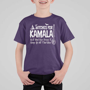 Funny Witches For Kamala T Shirt For Kid You'll Need Some Brooms To Sweep Up All That Glass TS09 Purple Print Your Wear