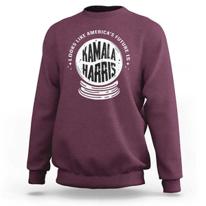 Funny Halloween Witch Kamala Forward Sweatshirt Looks Like America's Future Is Harris TS09 Maroon Print Your Wear