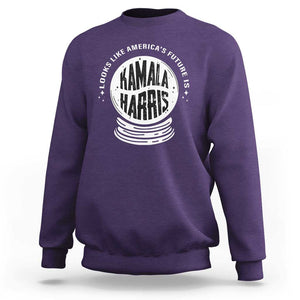 Funny Halloween Witch Kamala Forward Sweatshirt Looks Like America's Future Is Harris TS09 Purple Print Your Wear