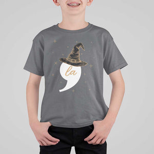 Comma La Harris T Shirt For Kid Kamala Halloween Witch TS09 Charcoal Print Your Wear