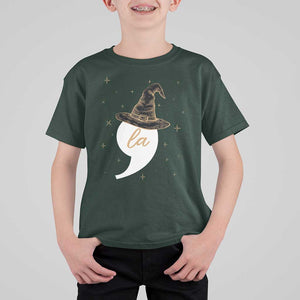 Comma La Harris T Shirt For Kid Kamala Halloween Witch TS09 Dark Forest Green Print Your Wear