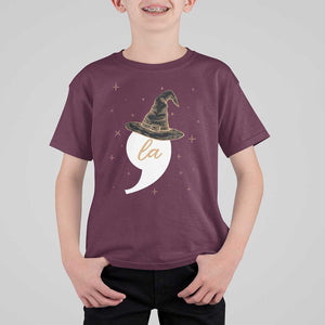 Comma La Harris T Shirt For Kid Kamala Halloween Witch TS09 Maroon Print Your Wear