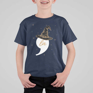 Comma La Harris T Shirt For Kid Kamala Halloween Witch TS09 Navy Print Your Wear