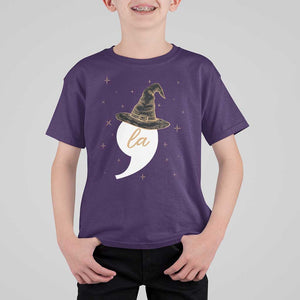 Comma La Harris T Shirt For Kid Kamala Halloween Witch TS09 Purple Print Your Wear