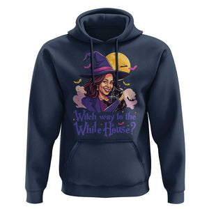 Funny Halloween Witch Kamala Hoodie Witch Way To The White House TS09 Navy Print Your Wear