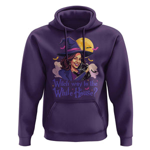 Funny Halloween Witch Kamala Hoodie Witch Way To The White House TS09 Purple Print Your Wear