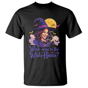 Funny Halloween Witch Kamala T Shirt Witch Way To The White House TS09 Black Print Your Wear