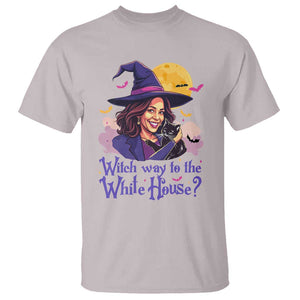 Funny Halloween Witch Kamala T Shirt Witch Way To The White House TS09 Ice Gray Print Your Wear