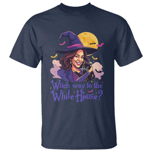 Funny Halloween Witch Kamala T Shirt Witch Way To The White House TS09 Navy Print Your Wear