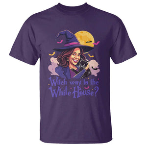 Funny Halloween Witch Kamala T Shirt Witch Way To The White House TS09 Purple Print Your Wear