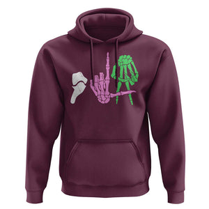 Funny Comma La Harris Hoodie Kamala Halloween Skeleton Hand Sign TS09 Maroon Print Your Wear