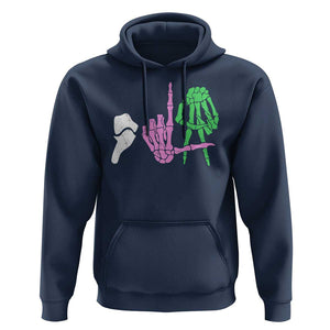 Funny Comma La Harris Hoodie Kamala Halloween Skeleton Hand Sign TS09 Navy Print Your Wear