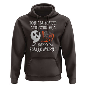 Funny Halloween Harris Hoodie Don't Be Scared I'm Voting For Kamala Comma Cute Ghost TS09 Dark Chocolate Print Your Wear