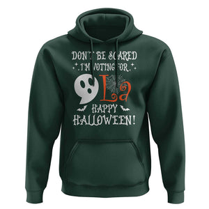 Funny Halloween Harris Hoodie Don't Be Scared I'm Voting For Kamala Comma Cute Ghost TS09 Dark Forest Green Print Your Wear