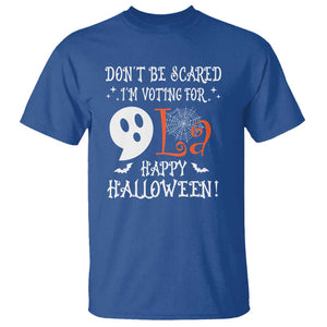 Funny Halloween Harris T Shirt Don't Be Scared I'm Voting For Kamala Comma Cute Ghost TS09 Royal Blue Print Your Wear