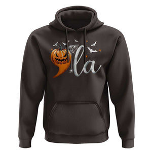 Halloween Comma La Harris Hoodie Kamala Support Pumkin Spooky Season TS09 Dark Chocolate Print Your Wear