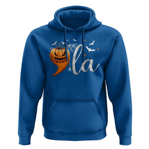 Halloween Comma La Harris Hoodie Kamala Support Pumkin Spooky Season TS09 Royal Blue Print Your Wear