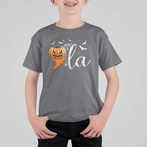 Halloween Comma La Harris T Shirt For Kid Kamala Support Pumkin Spooky Season TS09 Charcoal Print Your Wear