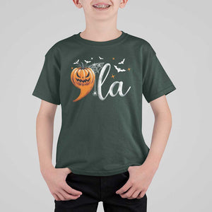 Halloween Comma La Harris T Shirt For Kid Kamala Support Pumkin Spooky Season TS09 Dark Forest Green Print Your Wear