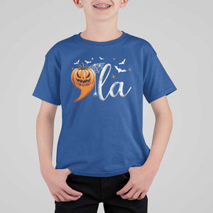 Halloween Comma La Harris T Shirt For Kid Kamala Support Pumkin Spooky Season TS09 Royal Blue Print Your Wear