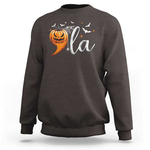 Halloween Comma La Harris Sweatshirt Kamala Support Pumkin Spooky Season TS09 Dark Chocolate Print Your Wear