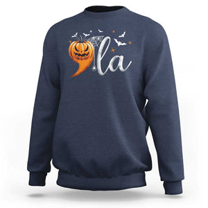 Halloween Comma La Harris Sweatshirt Kamala Support Pumkin Spooky Season TS09 Navy Print Your Wear