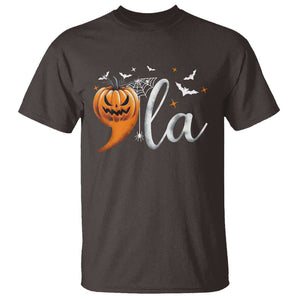 Halloween Comma La Harris T Shirt Kamala Support Pumkin Spooky Season TS09 Dark Chocolate Print Your Wear